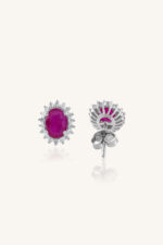 Diamond and Ruby Earring in 92.5 Sterling Silver KLST-30826 - Image 2