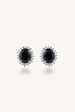 Diamond and Blue Sapphire Earring in 92.5 Sterling Silver KLST-30827