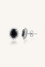 Diamond and Blue Sapphire Earring in 92.5 Sterling Silver KLST-30827 - Image 3