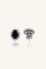 Diamond and Blue Sapphire Earring in 92.5 Sterling Silver KLST-30827 - Image 2