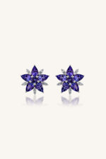 Diamond and Tanzanite Earring in 92.5 Sterlig Silver KLST-30834