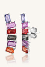 Multi Sapphire Earring in 92.5 Sterling Silver KLST-30835 - Image 4