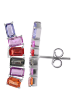 Multi Sapphire Earring in 92.5 Sterling Silver KLST-30835 - Image 2
