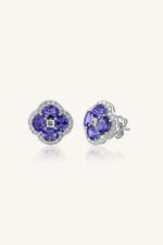 Diamond and Tanzanite Earring in 92.5 Sterling Silver KLST-30680 - Image 4