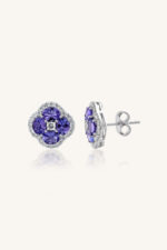 Diamond and Tanzanite Earring in 92.5 Sterling Silver KLST-30680 - Image 2