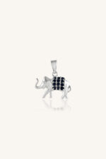 Diamond and Blue Sapphire Pendant in 92.5 Sterling Silver KLSP-50494