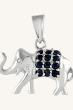 Diamond and Blue Sapphire Pendant in 92.5 Sterling Silver KLSP-50494 - Image 4