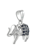 Diamond and Blue Sapphire Pendant in 92.5 Sterling Silver KLSP-50494 - Image 2