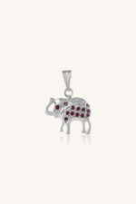 Diamond and Ruby Pandant in 92.5 Sterling Silver KLSP-50464