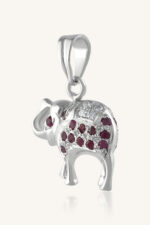 Diamond and Ruby Pandant in 92.5 Sterling Silver KLSP-50464 - Image 4