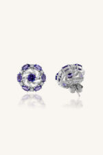 Diamond and Tanzanite Earring in 92.5 Sterling Silver KLST-30706 - Image 4