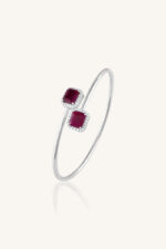 Diamond and Ruby Bangle in 92.5 Sterling Silver KLSB-20474 - Image 2