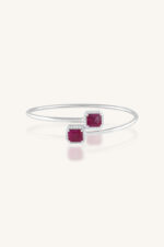 Diamond and Ruby Bangle in 92.5 Sterling Silver KLSB-20474