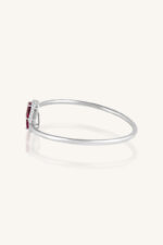 Diamond and Ruby Bangle in 92.5 Sterling Silver KLSB-20474 - Image 3