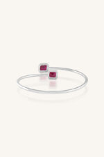 Diamond and Ruby Bangle in 92.5 Sterling Silver KLSB-20474 - Image 4