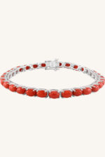 Coral Bracelet in 92.5 Sterling Silver KLSB-20487 - Image 4