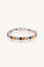Blue Topaz and Garnet Citrine Bracelet in 92.5 Sterling Silver KLSB-50488