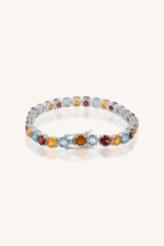 Blue Topaz and Garnet Citrine Bracelet in 92.5 Sterling Silver KLSB-50488 - Image 3