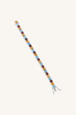 Blue Topaz and Garnet Citrine Bracelet in 92.5 Sterling Silver KLSB-50488 - Image 2