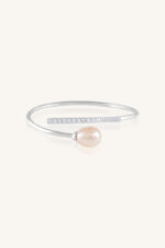 Pearl and Cz Bangle in 92.5 Sterling Silver KLSB-20551
