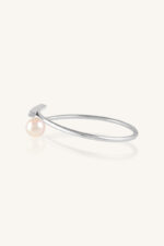 Pearl and Cz Bangle in 92.5 Sterling Silver KLSB-20551 - Image 3