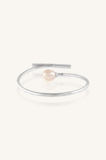 Pearl and Cz Bangle in 92.5 Sterling Silver KLSB-20551 - Image 4