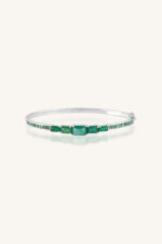 Emerald Bangle in 92.5 Sterling Silver KLSB-20636