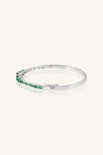 Emerald Bangle in 92.5 Sterling Silver KLSB-20636 - Image 4