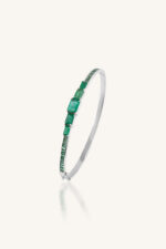 Emerald Bangle in 92.5 Sterling Silver KLSB-20636 - Image 2