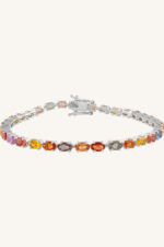Multi Sapphire Bracelet in 92.5 Sterling Silver KLSB-20638 - Image 4