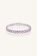 Pink Amethyst Bracelet in 92.5 Sterling Silver KLSB-20640 - Image 3
