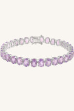 Pink Amethyst Bracelet in 92.5 Sterling Silver KLSB-20640 - Image 4