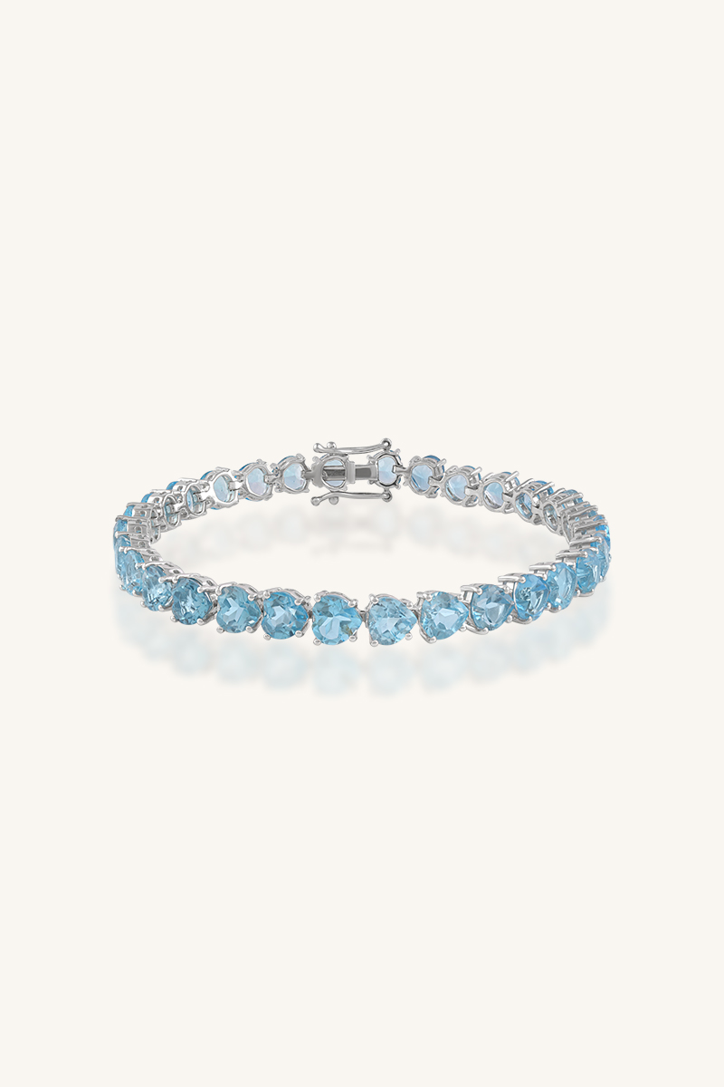 KLSB-20644 (1) Blue Topaz Bracelet in 92.5 Sterling Silver KLSB-20644 - Image 1