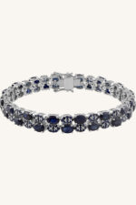 Blue Sapphire Bracelet in 92.5 Sterling Silver KLSB-20649 - Image 4