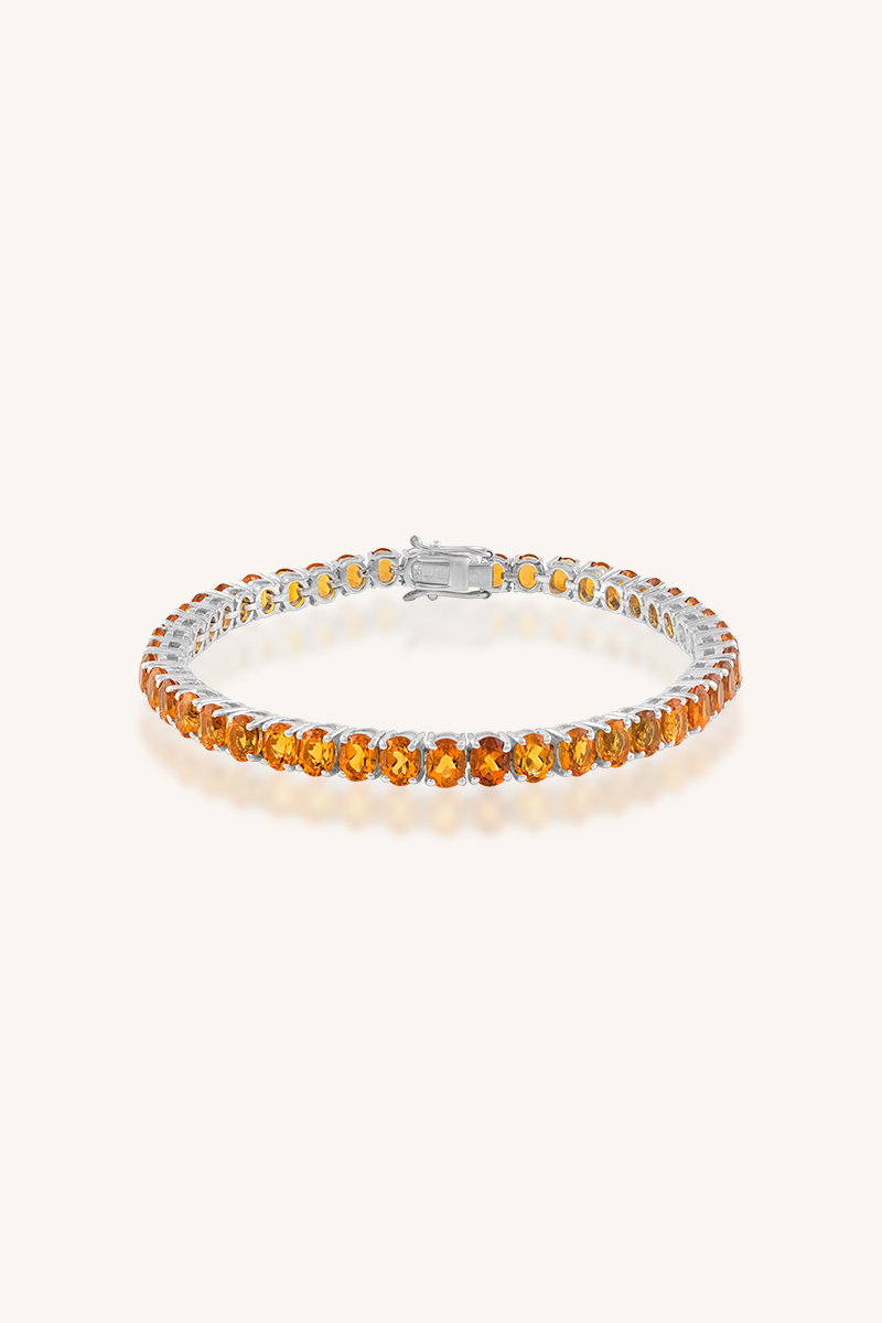 KLSB-20654 (1) Citrine Bracelet in 92.5 Sterling Silver KLSB-20654 - Image 1