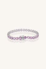 Pink Amethyst Bracelet in 92.5 Sterling Silver KLSB-20661 - Image 3