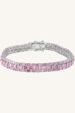 Pink Sapphire Bracelet in 92.5 Sterling Silver KLSB-20662