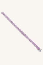 Pink Sapphire Bracelet in 92.5 Sterling Silver KLSB-20662 - Image 2