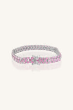 Pink Sapphire Bracelet in 92.5 Sterling Silver KLSB-20662 - Image 3