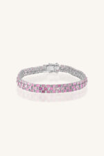 Pink Sapphire Bracelet in 92.5 Sterling Silver KLSB-20662 - Image 4