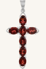 Garnet Pendant in 92.5 Sterling Silver KLSP-50455 - Image 3