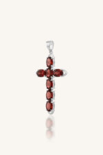 Garnet Pendant in 92.5 Sterling Silver KLSP-50455 - Image 4
