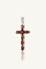 Garnet Pendant in 92.5 Sterling Silver KLSP-50462 - Image 2