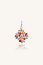 Multi Sapphire Pendant in 92.5 Sterling Silver KLSP-50544