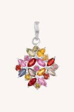 Multi Sapphire Pendant in 92.5 Sterling Silver KLSP-50544 - Image 4