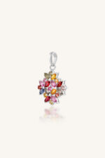 Multi Sapphire Pendant in 92.5 Sterling Silver KLSP-50544 - Image 2