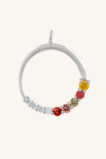 Multi Sapphire and Diamond Pendant in 92.5 Sterling Silver KLSP-50572 - Image 4