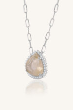 Rutile Quartz and Cz Pendant in 92.5 Sterling Silver KLSP-50603 - Image 2