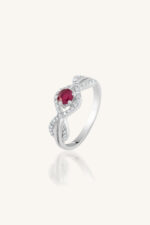 Multi Sapphire and Diamond Ring in 92.5 Sterling Silver KLSR-10693 - Image 2