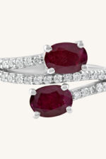 Diamond and Ruby Ring in 92.5 Sterling Silver KLSR-11288 - Image 4